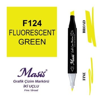 Masis Twin Çift Uçlu Marker Kalemi 124 Fluorescent Green