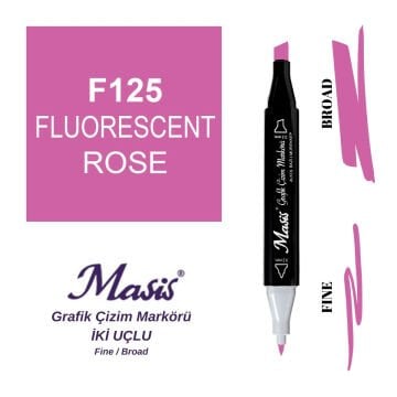 Masis Twin Çift Uçlu Marker Kalemi 125 Fluorescent Rose