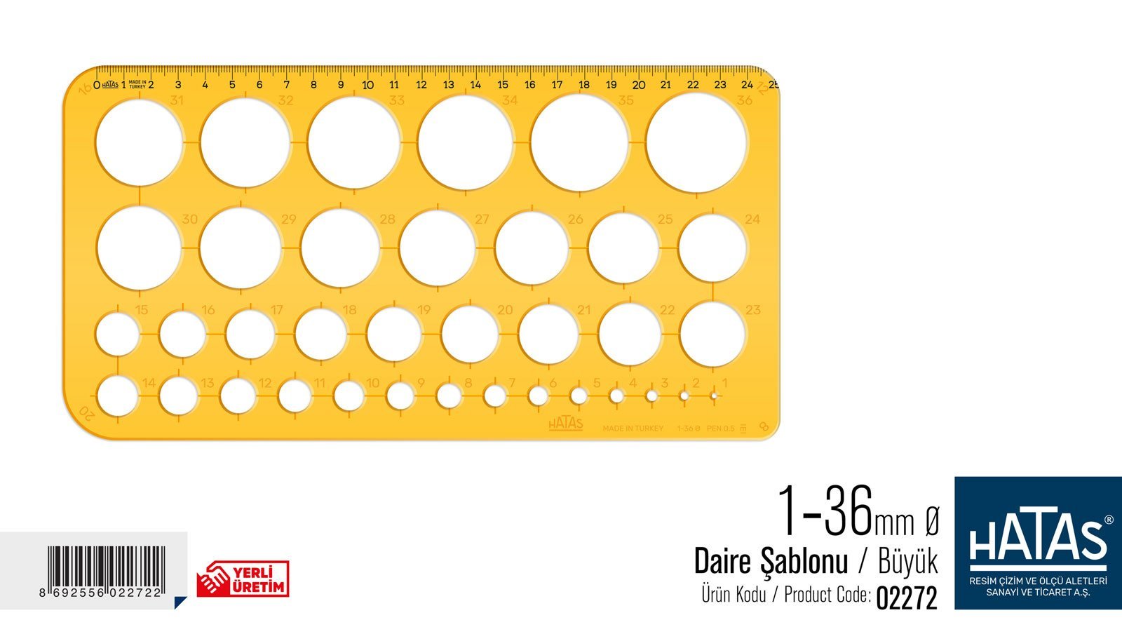 Hatas Daire Şablonu 1 36mm Büyük