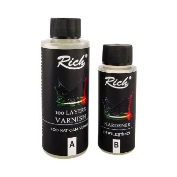 Rich 100 Kat Cam Vernik 120cc ve 60cc 2li Set