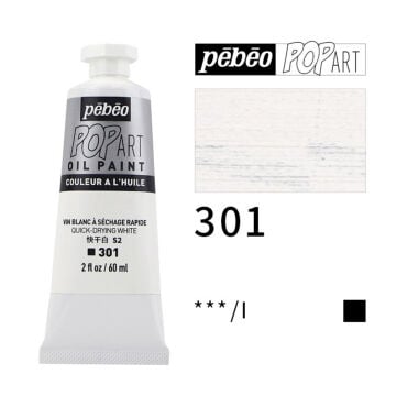 Pebeo Pop Art Yağlı Boya 60ml 301 Quick-Drying White