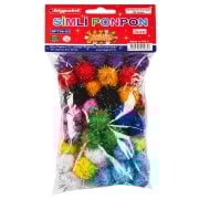 Bigpoint Ponpon Simli 3 Cm 10 Renk / 50'li Poşet