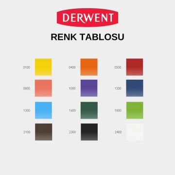 Derwent Chromaflow Kuru Boya Kalem Seti Metal Kutu 12li