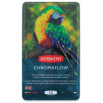 Derwent Chromaflow Kuru Boya Kalem Seti Metal Kutu 12li
