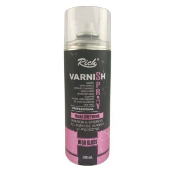 Rich Solvent Bazlı Sprey Vernik 400ml High Gloss Parlak