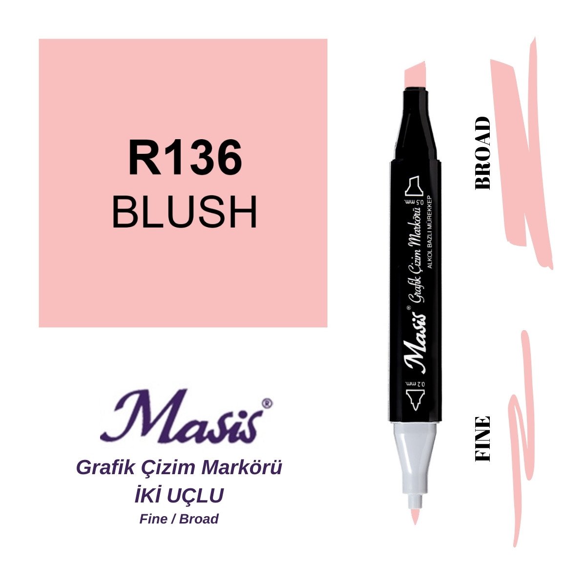 Masis Twin Çift Uçlu Marker Kalemi 136 Blush
