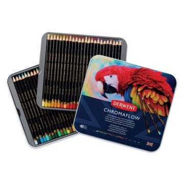 Derwent Chromaflow Kuru Boya Kalem Seti Metal Kutu 48li