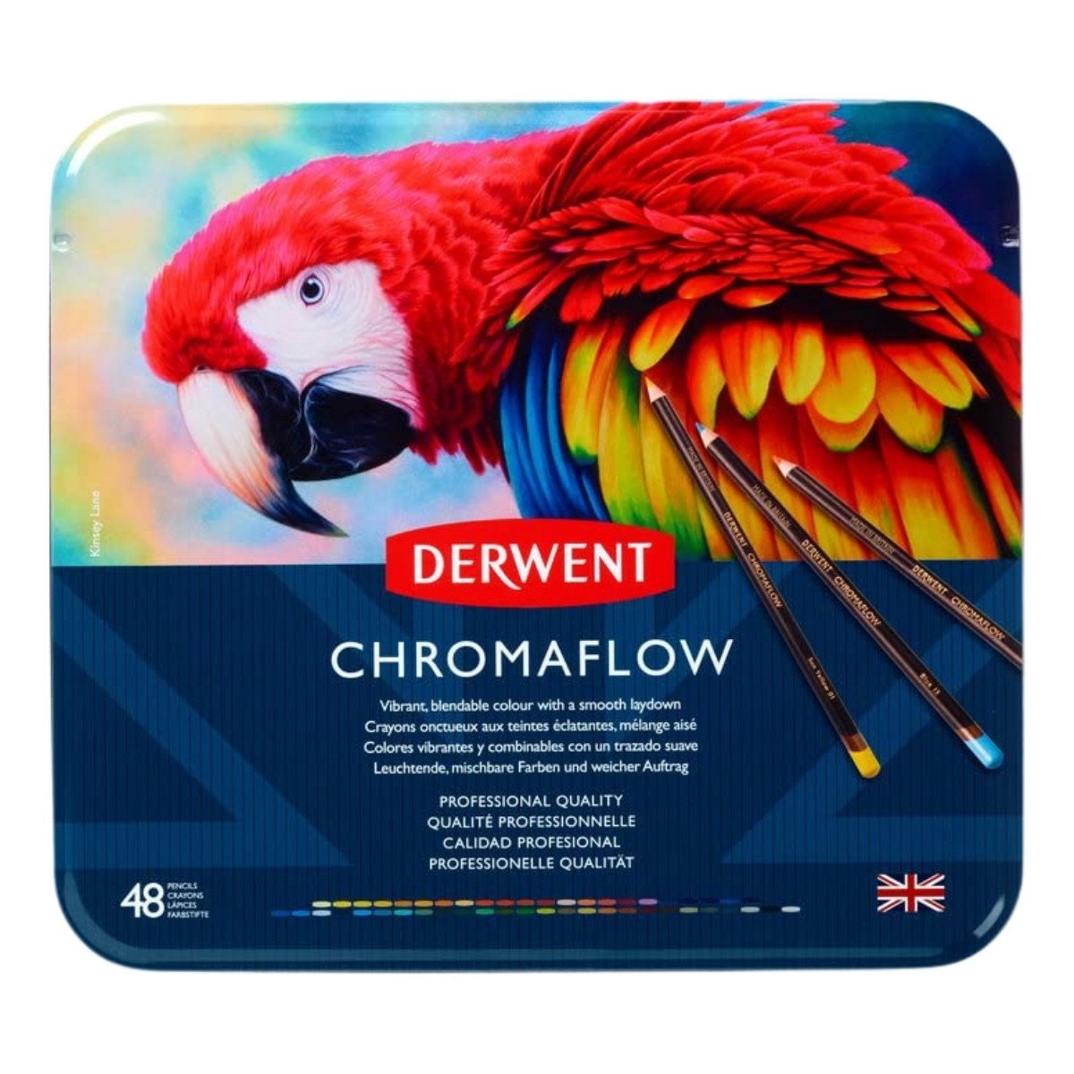 Derwent Chromaflow Kuru Boya Kalem Seti Metal Kutu 48li