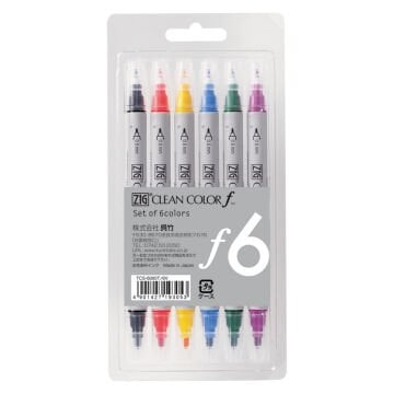 Zig Clean Color F TCS-6000T Çift Uçlu Marker Set 6lı