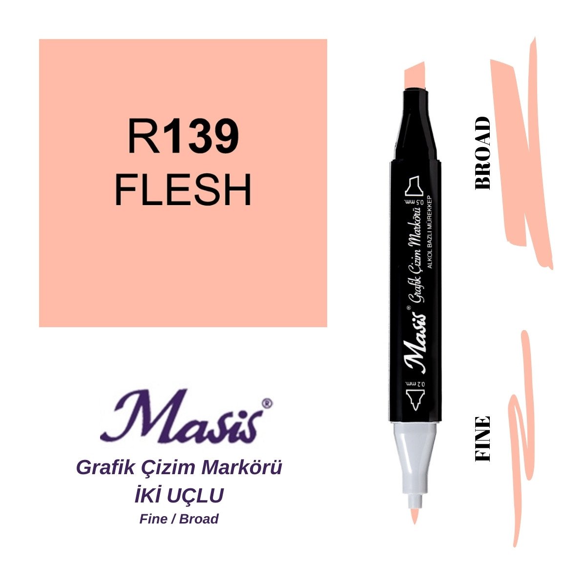 Masis Twin Çift Uçlu Marker Kalemi 139 Flesh