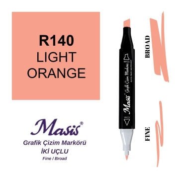 Masis Twin Çift Uçlu Marker Kalemi 140 Light Orange
