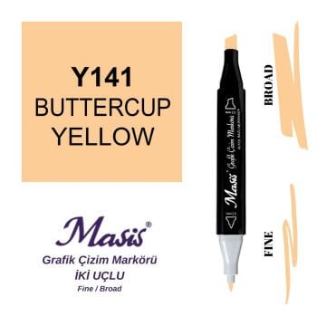 Masis Twin Çift Uçlu Marker Kalemi 141 Buttercup Yellow