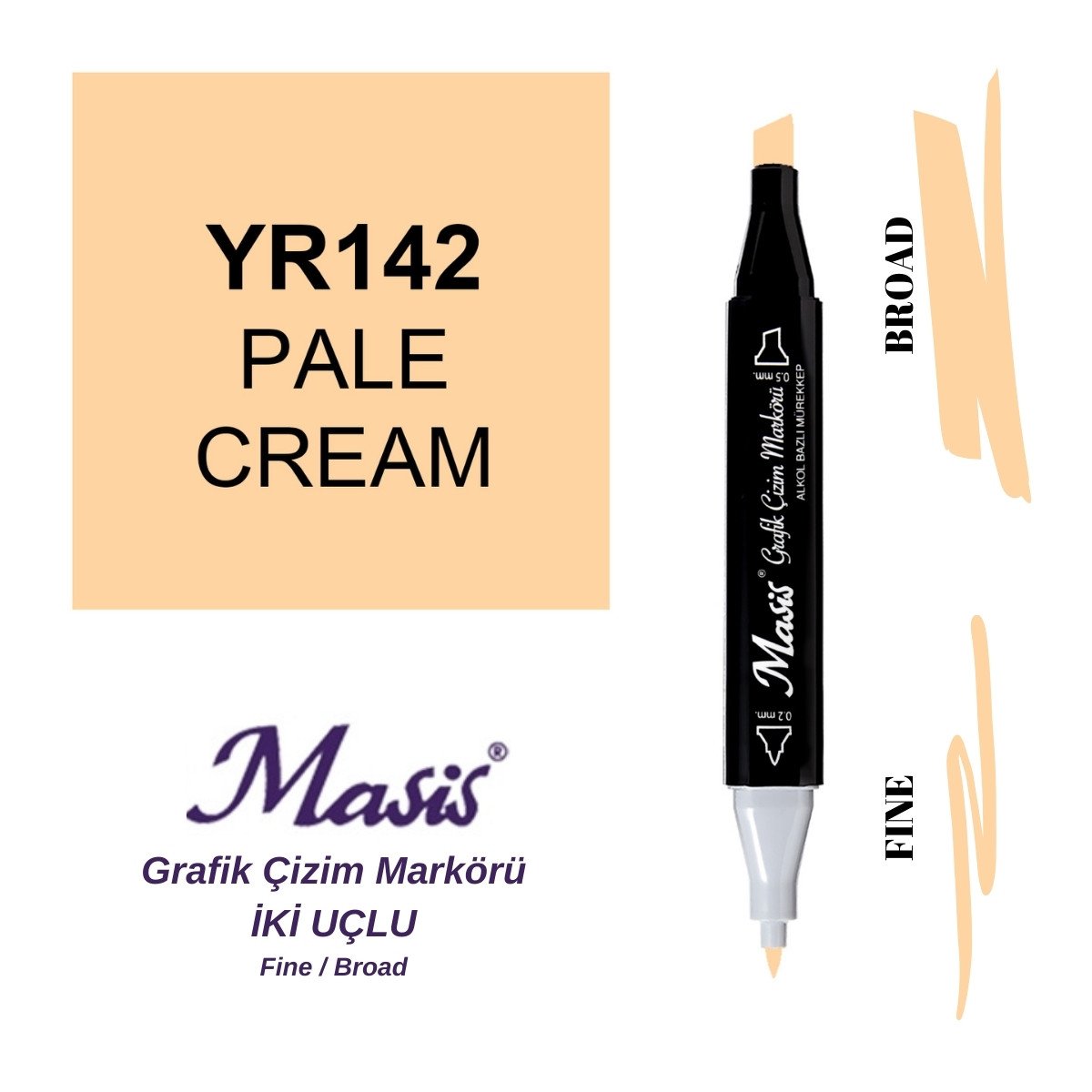 Masis Twin Çift Uçlu Marker Kalemi 142 Pale Cream