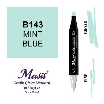 Masis Twin Çift Uçlu Marker Kalemi 143 Mint Blue