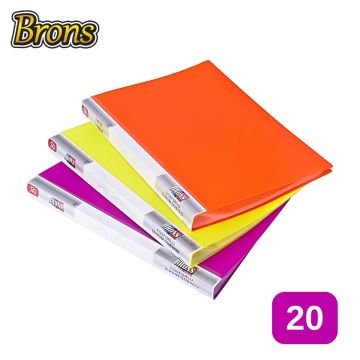 Brons Sunum Dosyası Fosforlu A4 20li Mor