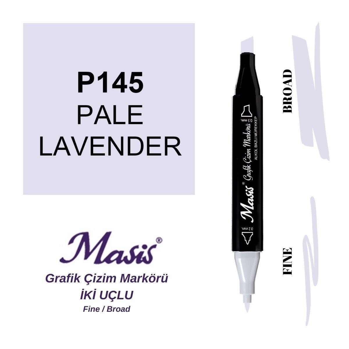 Masis Twin Çift Uçlu Marker Kalemi 145 Pale Lavender
