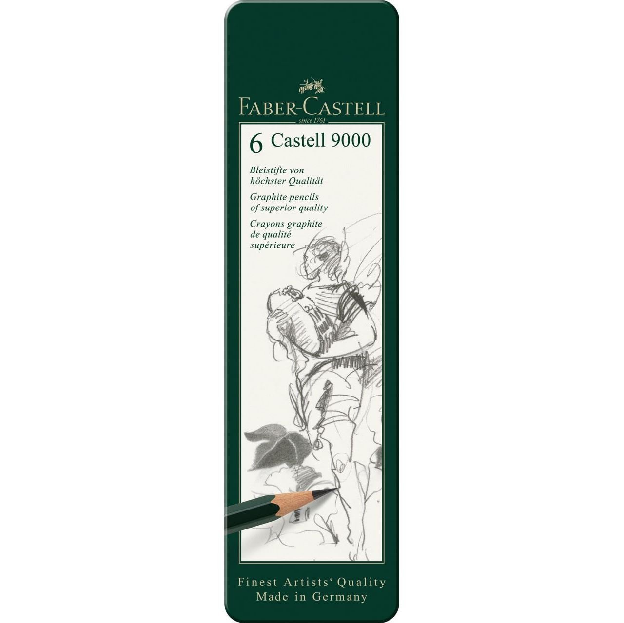 Faber Castell 9000 Art Set Dereceli Karakalem Eskiz Çizim 6'lı Set