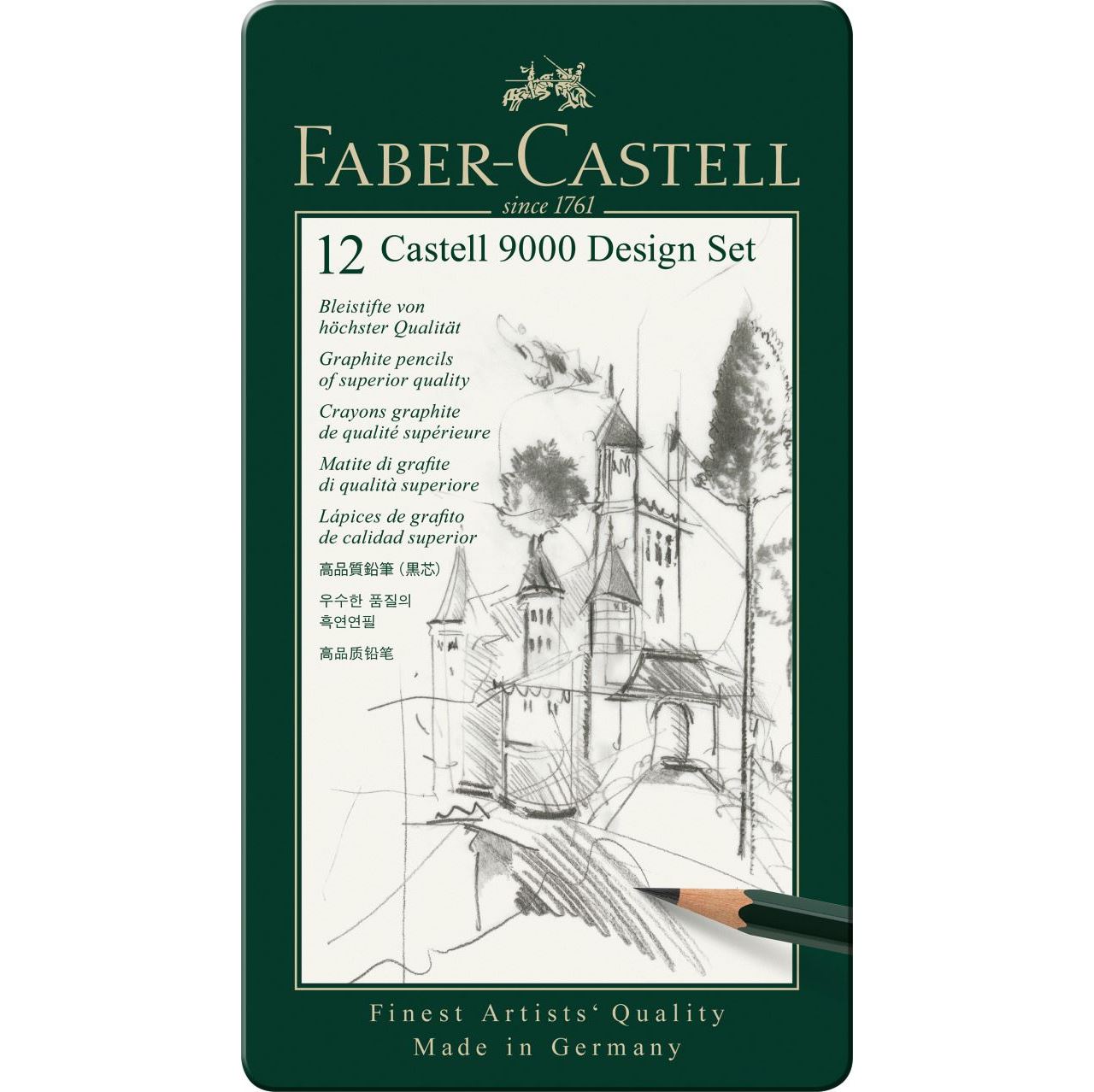 Faber Castell 9000 Dereceli Eskiz Çizim Kalemi Design Set 12li