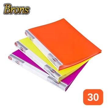 Brons Sunum Dosyası Fosforlu A4 30lu Turuncu