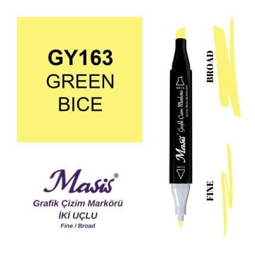 Masis Twin Çift Uçlu Marker Kalemi 163 Green Bice