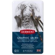 Derwent Graphic Dereceli Karakalem 12'li Set 6b 4h Arası Tonlar