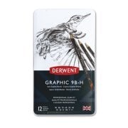 Derwent Graphic Dereceli Karakalem 12'li Set 9b H Arası Tonlar