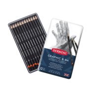 Derwent Graphic Dereceli Karakalem 12'li Set B 9h Arası Tonlar