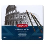Derwent Graphic Dereceli Karakalem 24'lü Set 9b 9h Arası Tonlar