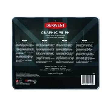 Derwent Graphic Dereceli Karakalem 24'lü Set 9b 9h Arası Tonlar