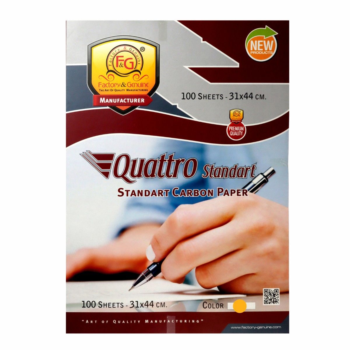 Factory&Genuine Quattro Karbon Kağıdı 42x30cm 100lü Standart Sarı