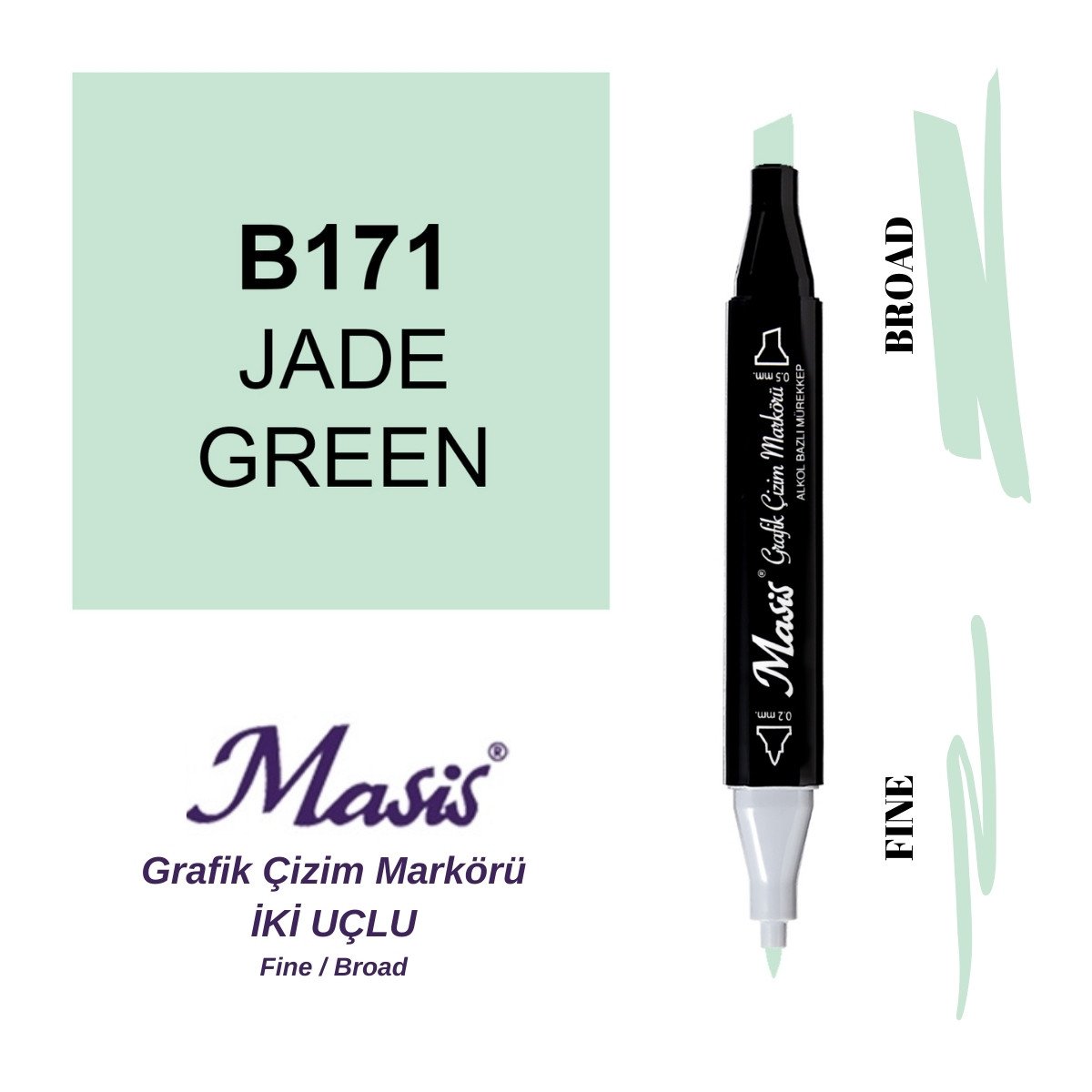 Masis Twin Çift Uçlu Marker Kalemi 171 Jade Green