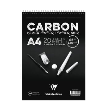 Clairefontaine Carbon Defter Spiralli A4 120gr 20yp Siyah