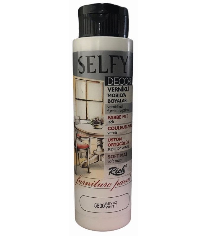 Rich Selfy Decor Vernikli Mobilya Boya 500cc 5800 Beyaz