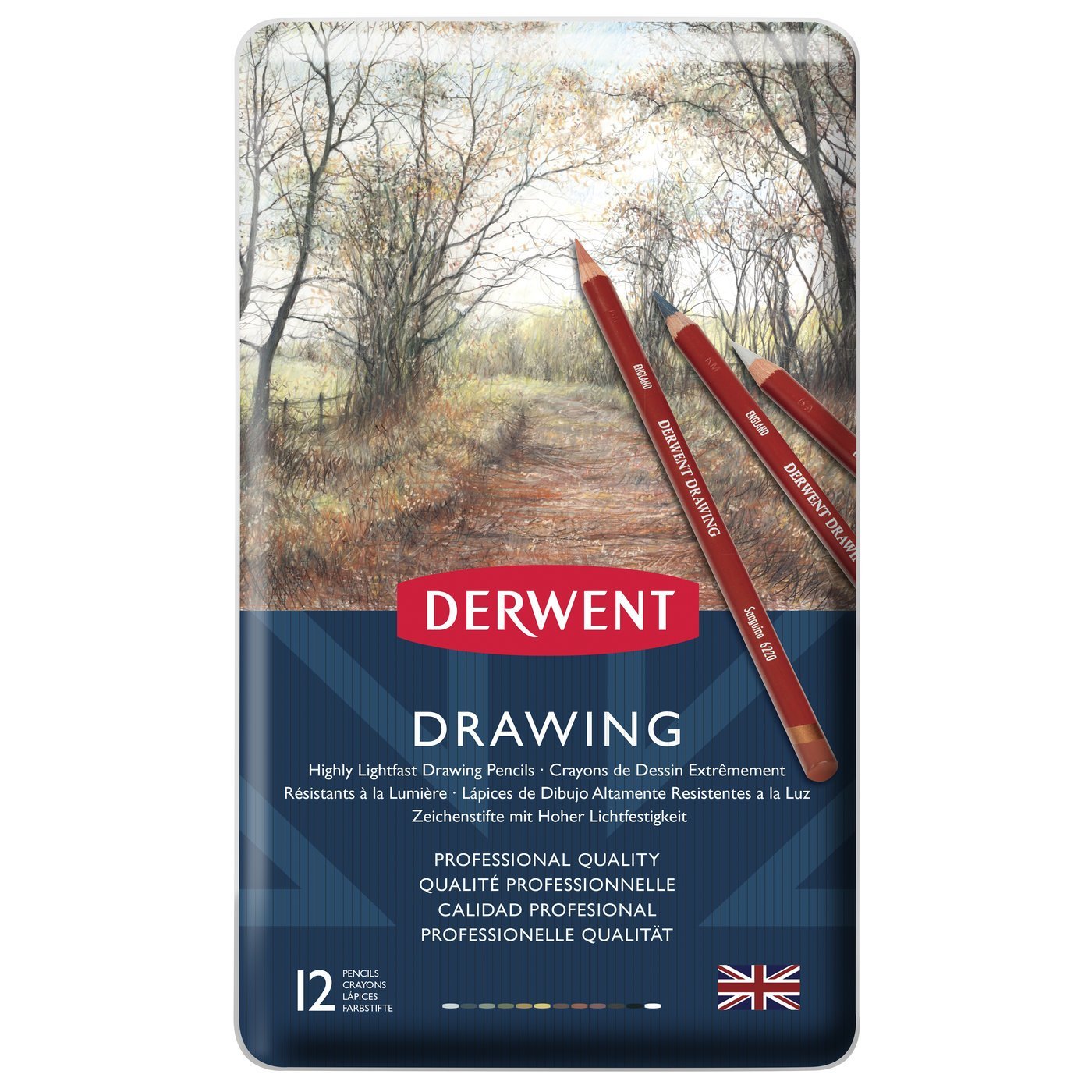 Derwent Drawing Yağlı Pastel Kalem Çizim Set 12li