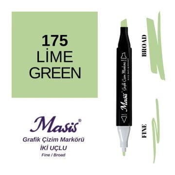 Masis Twin Çift Uçlu Marker Kalemi 175 Lime Green