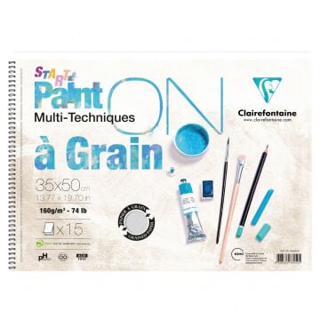 Clairefontaine Paint On A Grain Start Çok Amaçlı Blok 35x50cm 160gr 15yp