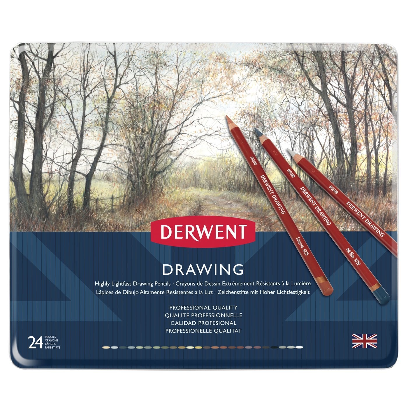 Derwent Drawing Kuru Boya Kalem Seti 24lü
