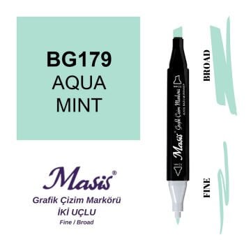 Masis Twin Çift Uçlu Marker Kalemi 179 Aqua Mint