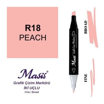 Masis Twin Çift Uçlu Marker Kalemi 18 Peach
