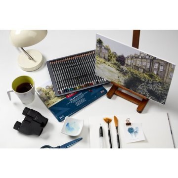 Derwent Graphitint 24 Renk Suda Çözünebilen Renkli Çizim Kalemi Seti 24 Renk Teneke Kutu