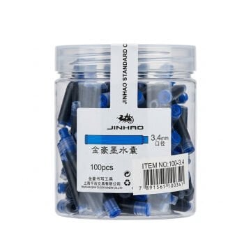 Jinhao Dolmakalem Mürekkep Kartuşu 3.4mm 100lü Royal Blue