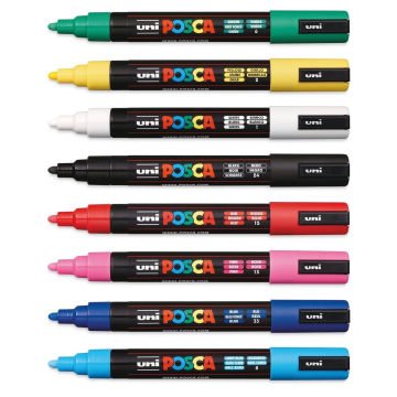 Uni Posca Su Bazlı Marker Seti PC-5M 1.8-2.5mm 8li Ana Renkli