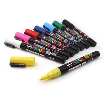 Uni Posca Su Bazlı Marker Seti PC-5M 1.8-2.5mm 8li Ana Renkli