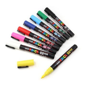 Uni Posca Su Bazlı Marker Seti PC-5M 1.8-2.5mm 8li Ana Renkli