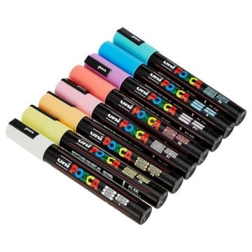 Uni Posca Su Bazlı Marker Seti PC-5M 1.8-2.5mm 8li Soft Color