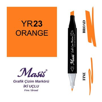 Masis Twin Çift Uçlu Marker Kalemi 23 Orange