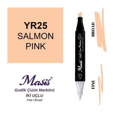 Masis Twin Çift Uçlu Marker Kalemi 25 Salmon Pink