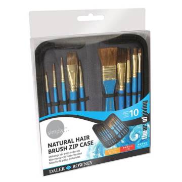 Daler Rowney Natural Hair 10lu Çantalı Fırça Seti