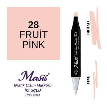 Masis Twin Çift Uçlu Marker Kalemi 28 Fruit Pink