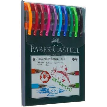 Faber Castell Tükenmez Kalem 1425 Karışık Renk 10lu